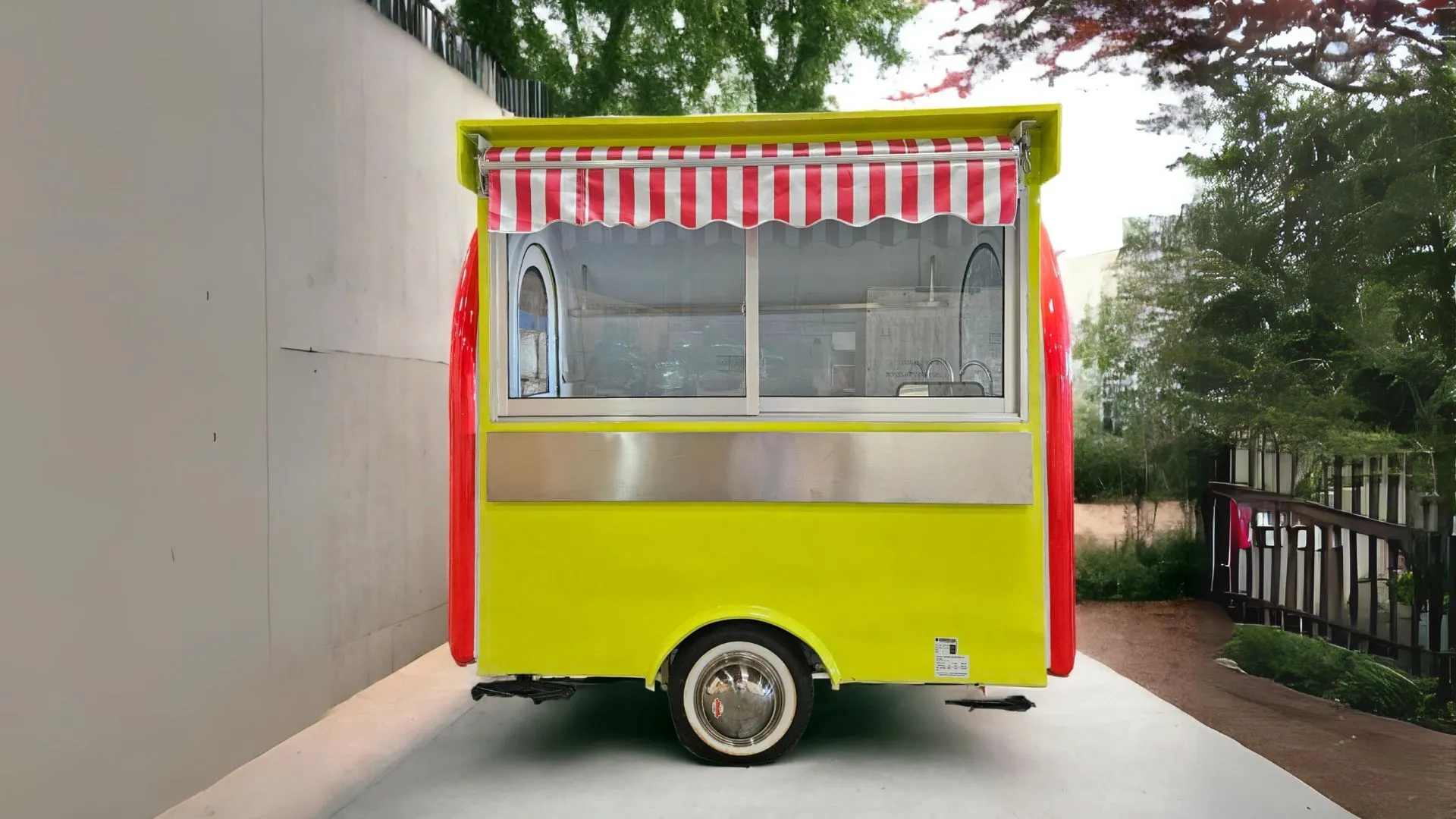 Discover the perfect Food Truck for Sale in the USA - the Best Lumiere Food Trailer with Italian Retro Charm. Our versatile food truck offers Taco, Hot Dog, Tamales, Coffee, Ice Cream and more. Equipped with 3 sinks, a fryer, and a rain protection system, it's a complete mobile kitchen. Explore this unique opportunity now from Trailer Concept